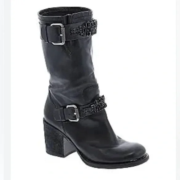 Vera Wang Lavender Label Jeweled Moto Boots - Size 6 - Picture 3 of 8